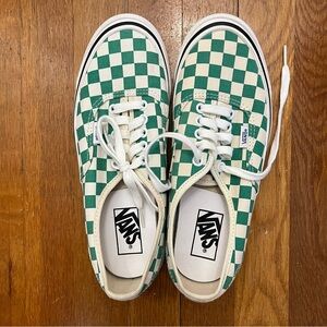 Green Checkered Lace-Up Vans